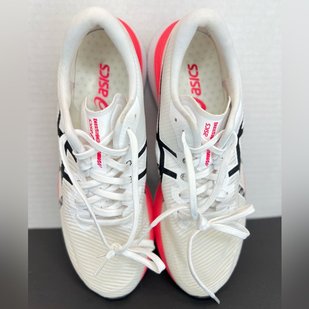 Asics Magic Speed 3 Womens Running Shoes White/Black/Pink Sz 9 1012B518-100 XLNT - Picture 11 of 16